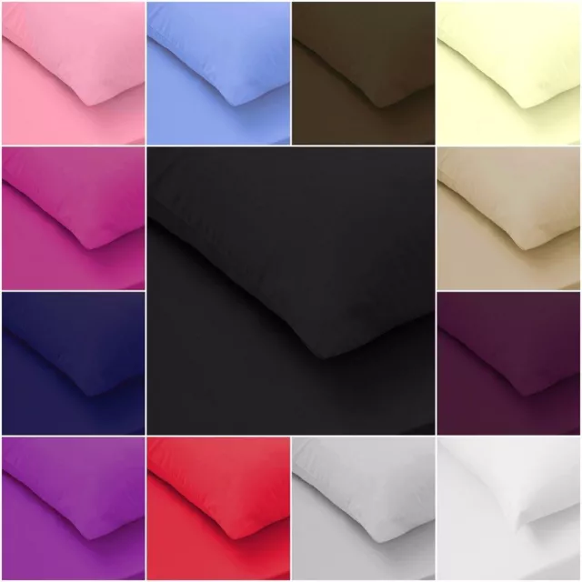 100% Egyptian Cotton 200TC  Fitted Sheets Flat Sheets Single Double King S King