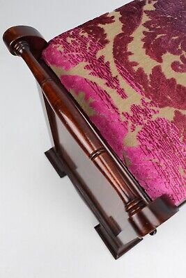 Victorian Inlaid Rosewood Piano Stool Antique Music Cabinet Dressing Stool Bench 9