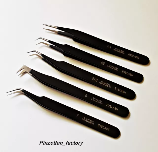 BLACK Wimpern Pinzette, Wimpernverlängerung,Non Magnetic Stainless Steel(EYELASH