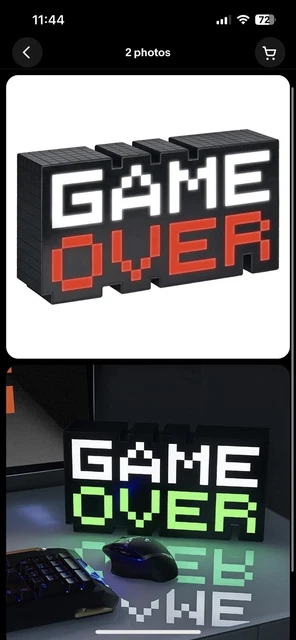PALADONE. 8-BIT PIXEL Game Over Light Colour Changing and Sound ...
