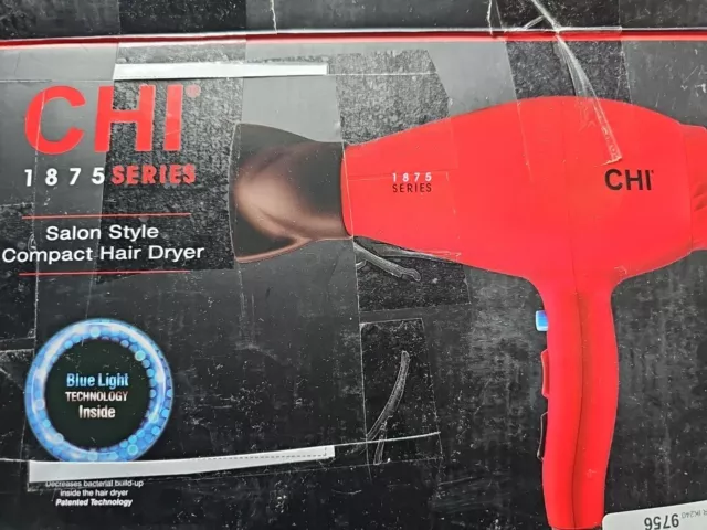 CHI 1875 Series Ionic Lightweight Compact Hair Dryer Diffuser, Nozzle Ruby Red