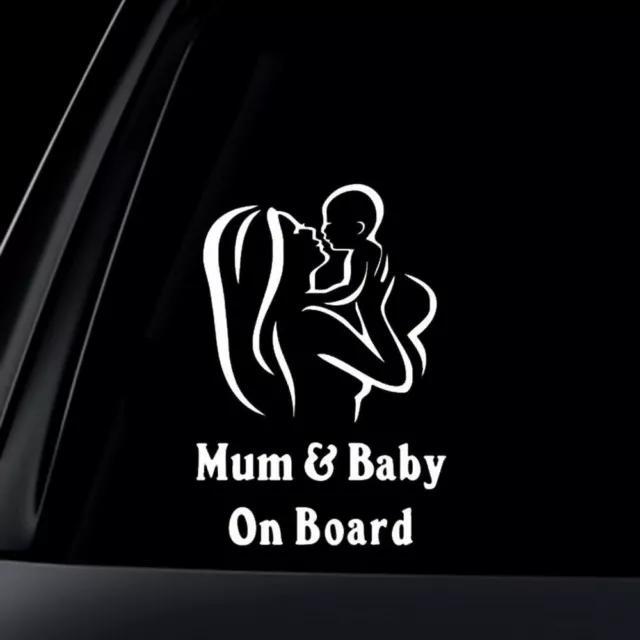MUM & BABY AN BORD - Auto Fahrzeug Stoßstange Sicherheit Vinyl Aufkleber Aufkleber