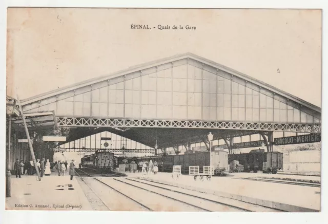 EPINAL - Vosges - CPA 88 - la Gare - Quais - Train