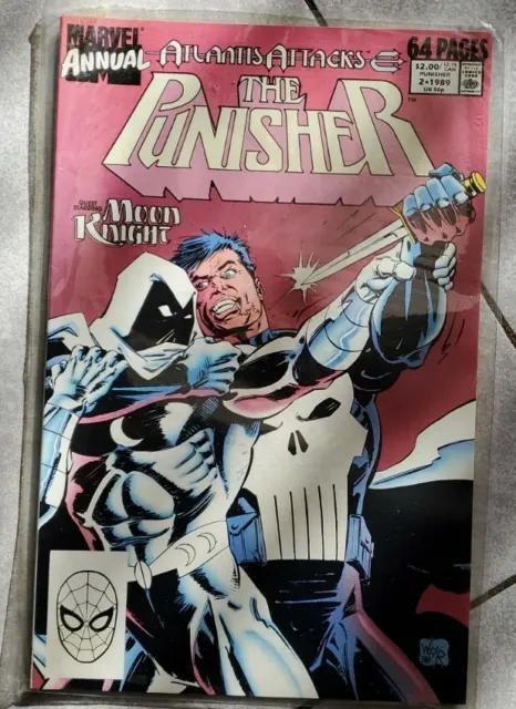 The Punisher Annual # 2  Marvel Comics  1St Battle Vs Moon Knight