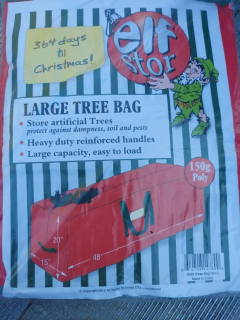 Elf Stor Red Premium Christmas Tree Bag Holiday Large For up to 7.5 Ft Tree