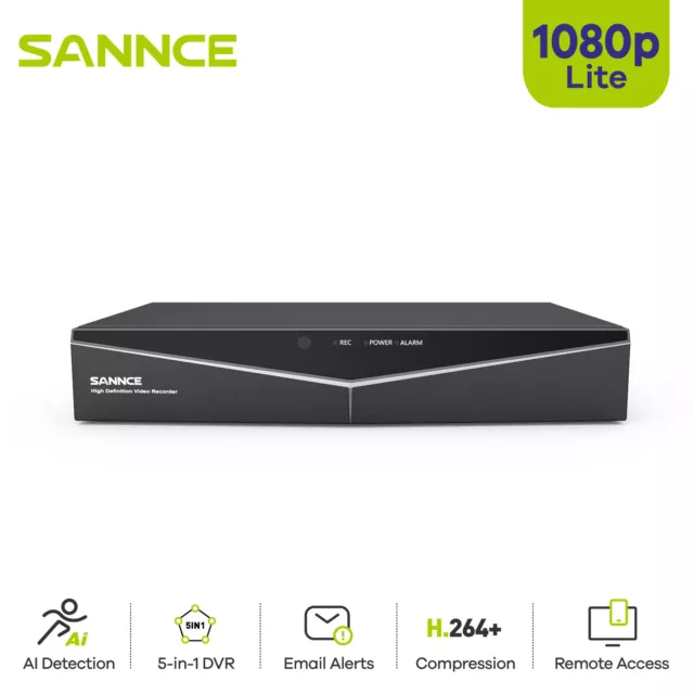 SANNCE HD 8CH 1080P Lite CCTV DVR TVI Video Recorder for Security Camera System