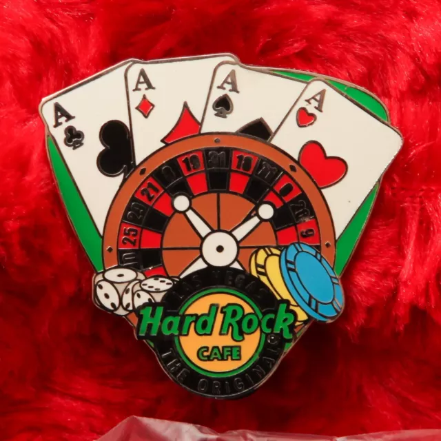 Hard Rock Cafe Pin Las Vegas roulette wheel gambling poker guitar pick hat lapel