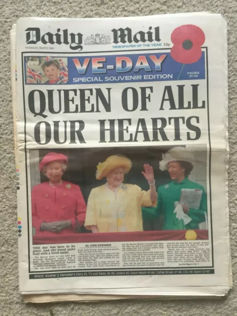 Daily Mail Newspaper 9th May 1995 VE Day special edition