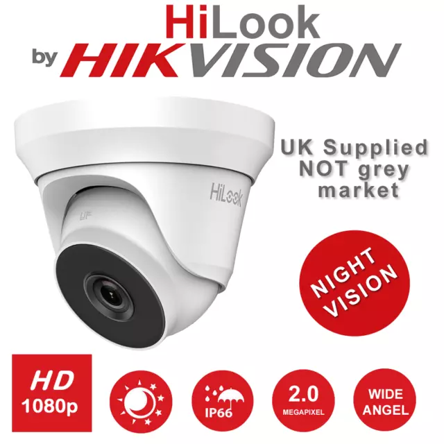 Hikvision Hilook CCTV HDTVI 1080P IP67 Dome Camera with 40M EXIR Night Vision UK