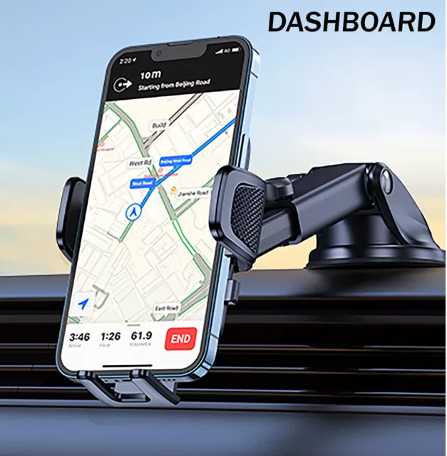Extendable Arm 360 In Car Dashboard Suction Mount Windscreen Phone Holder Cradle