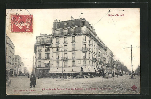 CPA Saint-Mandè, Rue de Paris et Rue des Laitiers, vue prise de la Tourelle 190