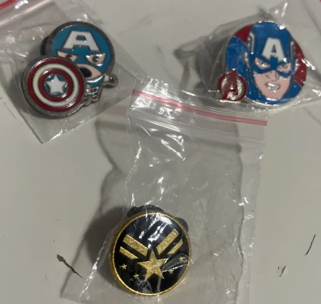 Disney MARVEL CAPTAIN AMERICA only Pins lot of 3