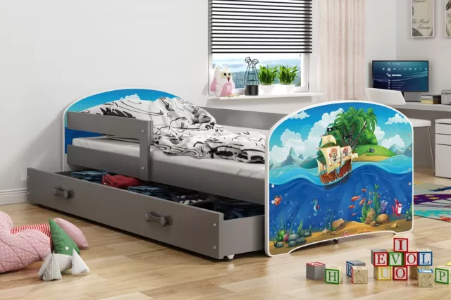 Culla 160x80 Letto Cameretta Dei Bambini Letto Gioco Letto per Ragazzo Pirati
