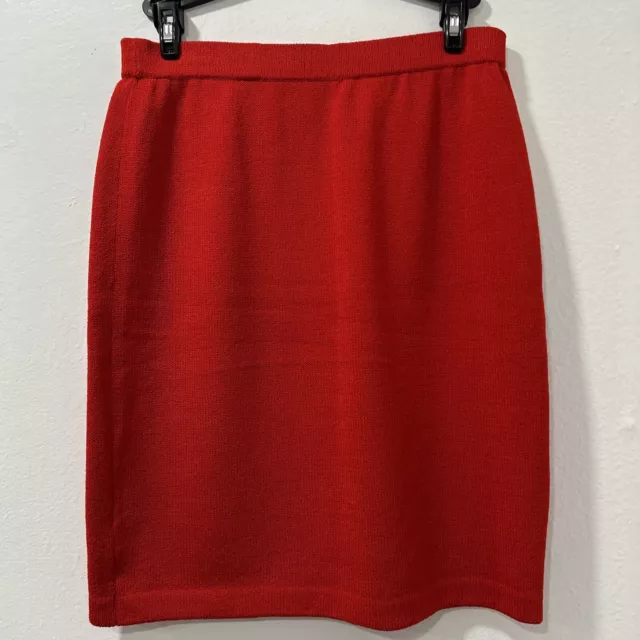 ST JOHN KNIT Collection By Marie Gray  SKIRT Red Size 2