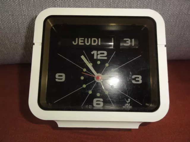 Reveil Jaz Design 1970 Vintage Electronic Blanc