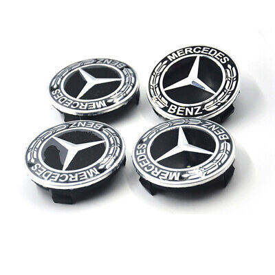 4PC 75mm Wheel Center Hub Caps Cover Logo Badge Emblem Sticker For Mercedes-Benz