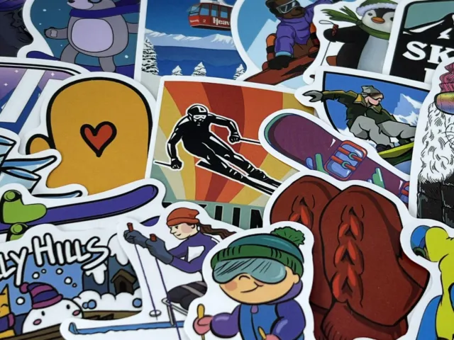 Skiing Gift Stickers Vinyl Waterproof Alpine Ski Snowboard Gear 25 Sticker