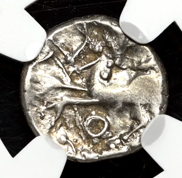 CELTIC GAUL, Aedui. 1st Century BC. Silver Quinarius, NGC Choice VF