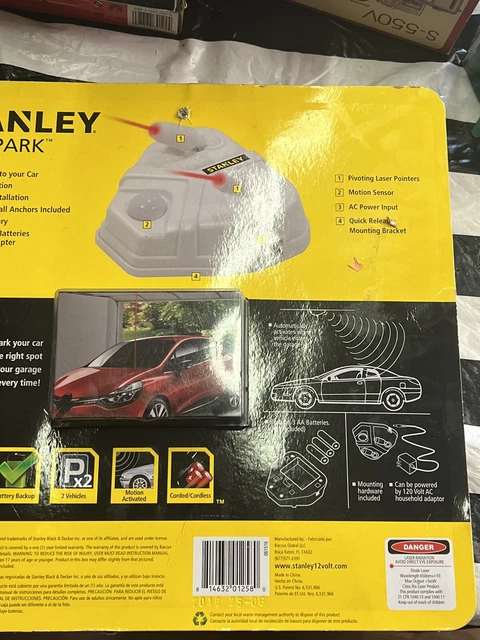 NEW Stanley Accupark  Garage 2 Car Laser Parking System - Motion Sensing