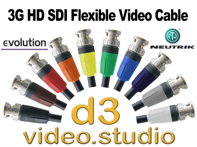 3G HD SDI Video Flexible Evolution 301-299 Cable with Neutrik UHD BNC Plugs