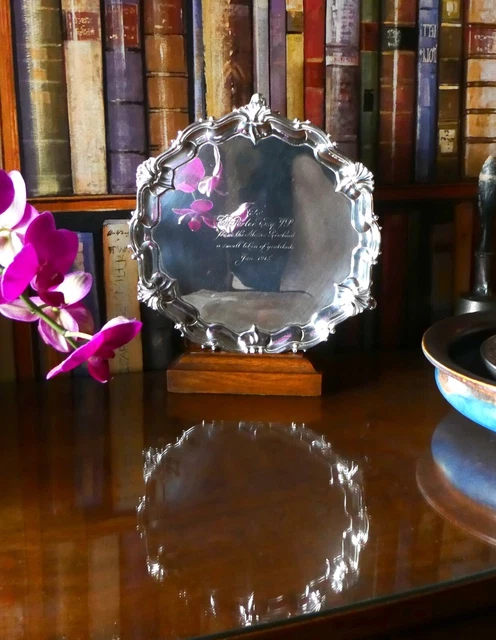 Superbo VASSOIO / SALVATORE ARGENTO STERLING EDOARDIANO ANTICO 1904