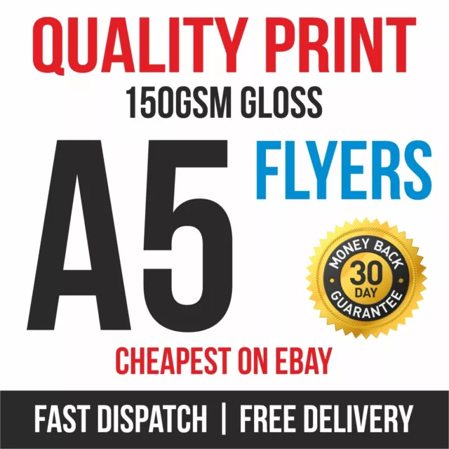 1000 A5 Flyers Leaflets Printed Full Colour 150gsm Gloss Quality Print Fast