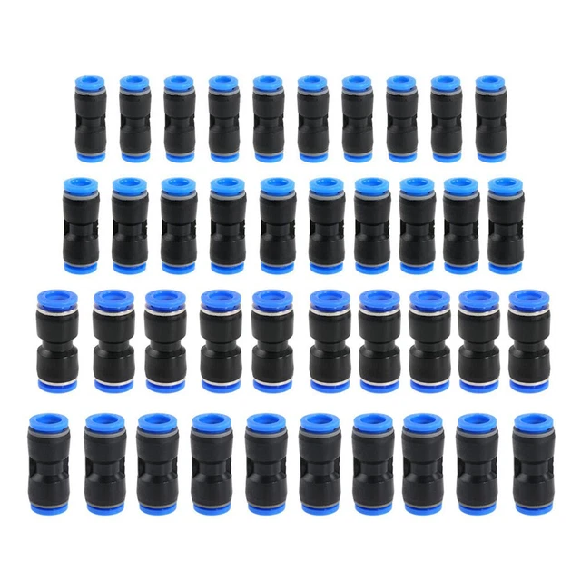 40pcs Pneumatic Fittings Straight Gas Quick Connector Air Water Hose Pipe Tube F
