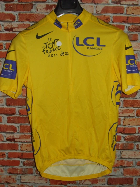 Maillot de Vélo Haut Maillot Cyclisme Sport Jaune Tour Nike Taille S