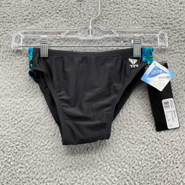TYR Swimwear Mens 28 Black Briefs Drawstring Racer New