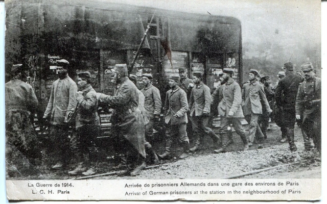 France Paris Area Gare Railway Railroad Station 1914 Germany WWI POW L.C.H. PPC