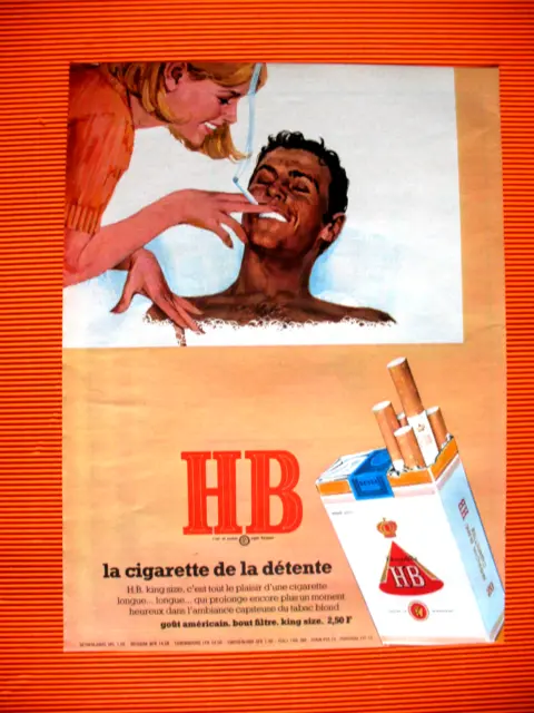 Publicite De Presse Hb Cigarette De La Detente Gout Americain French Ad 1967