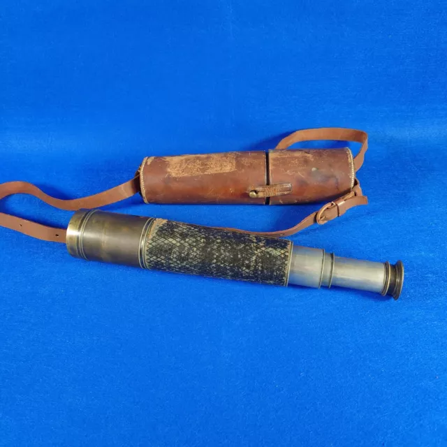 Vintage Brass Telescope with leather case