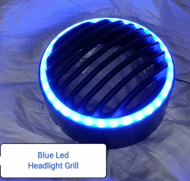 ROYAL ENFIELD BULLET Classic 350 Plastic Headlight Grill Blue LED Light