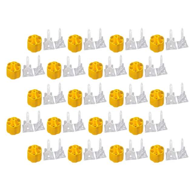 50 set piastrelle guarnizioni in plastica sistema di livellamento per piastrelle per pavimenti giallo