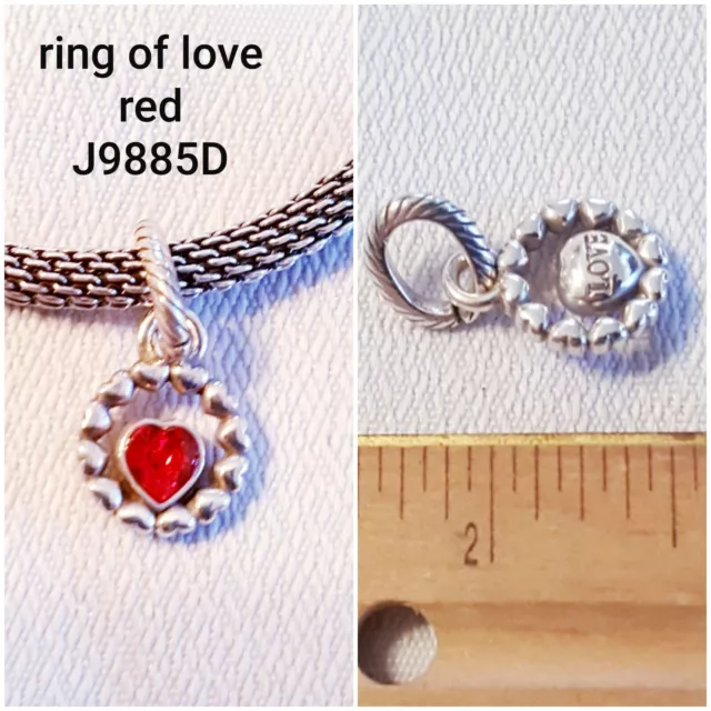 Brighton retired Ring Of Love red heart Swarovski pendant charm J9885D B487