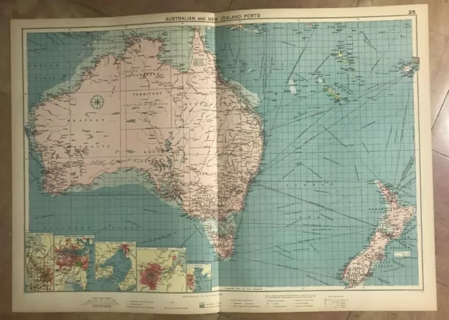 AUSTRALIA NEW ZEALAND 19e CENTURY by PHILIP VERY LARGE ANTIQUE SEA CHART