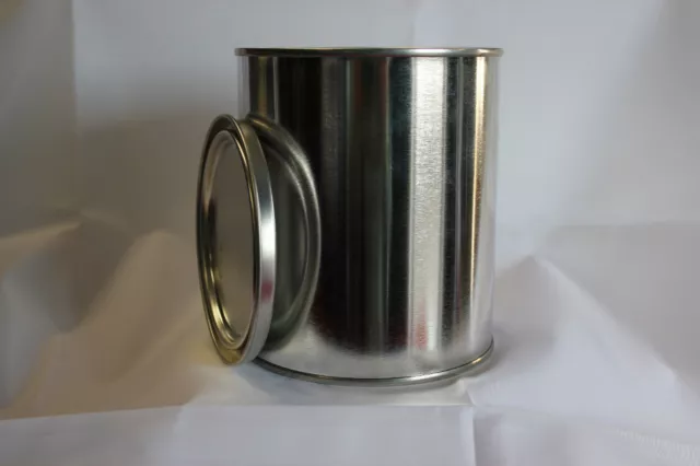 Empty Pint Metal Paint Can With Lid