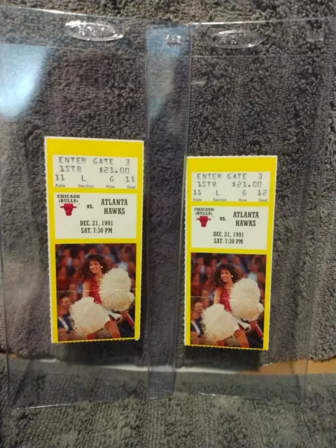 12/21/91Chicago Bulls vs Atlanta Hawks TICKET STUB Michael Jordan/Pippen37Points