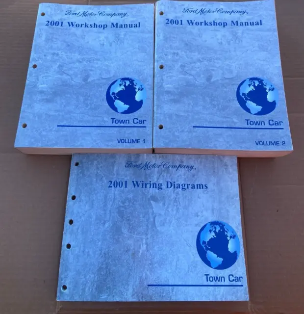3 Books!! 2001 Ford Lincoln Town Car Service Shop Repair Manual & Wiring Diagram