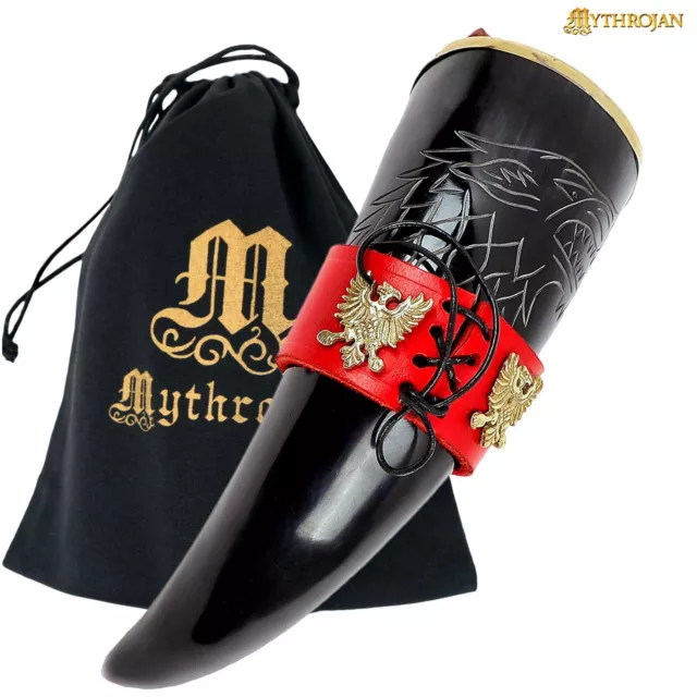 Viking Drinking Horn Medieval Renaissance SCA Ale Beer Mead Wine Drinkware 300ML