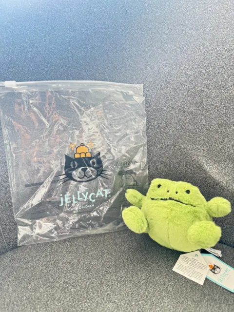 JELLYCAT RICKY RAIN Frog Bag Charm BNWT soft toy with original
