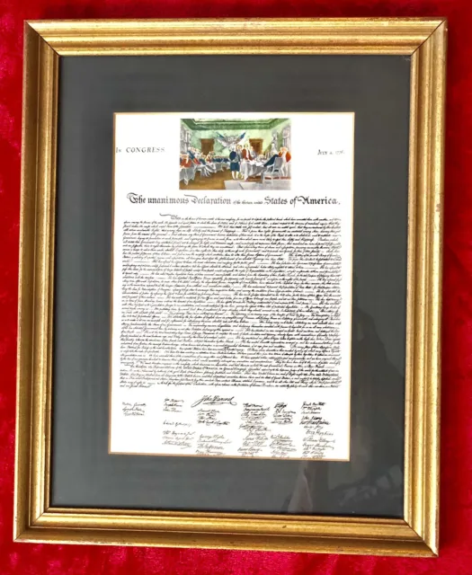 Framed Color Copy Unanimous Declaration of the Thirteen United States of America