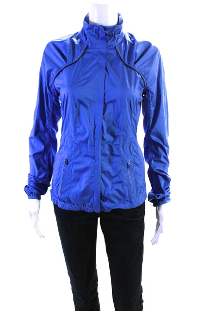 Lululemon Womens Long Sleeve Zip Mock Neck Track Jacket Periwinkle Blue Size 4