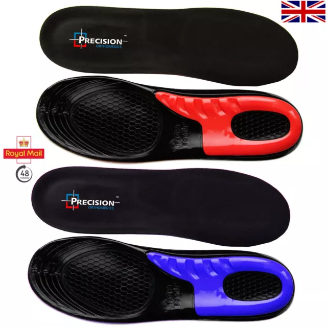 Work Boots Orthotic Foot Arch Heel Support Shoe Inserts Massaging Gel Insoles Uk