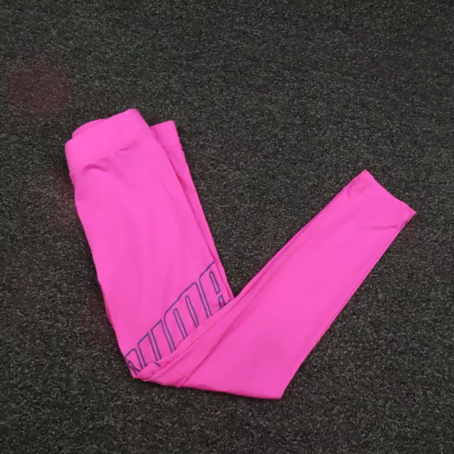 Puma Leggings Girls Large Pink Compression Running Workout Gym Youth