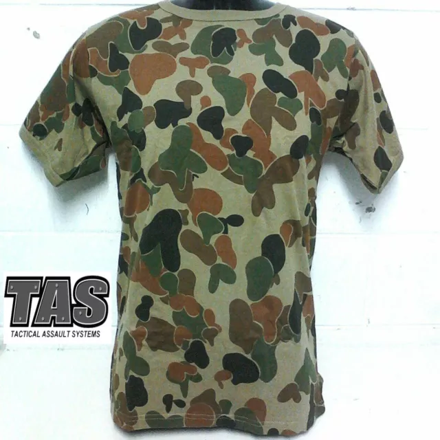 Aus Military Spec Auscam T-Shirts Xs - Xxxl 100% Cotton/Crew Neck/Inset Sleeve