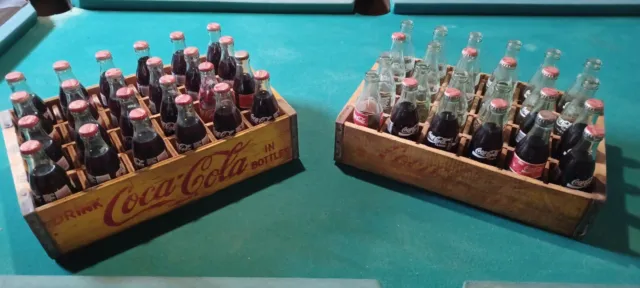 Vintage COCA-COLA 24 Bottle Wood Crate Case Box YeLLow Red Antique DALLAS 8-68
