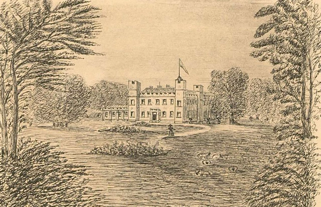 Petit Dessin Original à La Plume Et Encre – William Cleverly Alexander – Prieuré De Kirkham, 1866