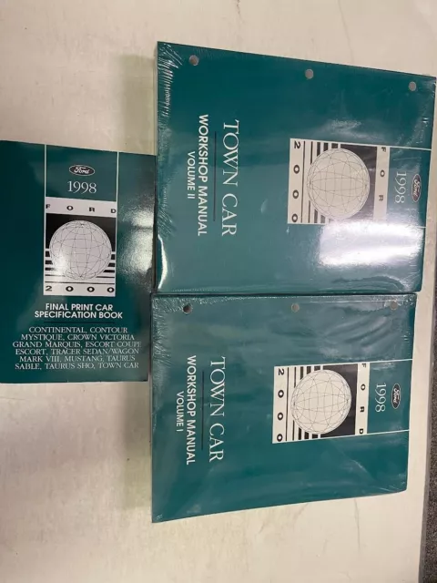 1998 LINCOLN TOWN CAR Service Shop Repair Manual Set OEM W Specs Bk