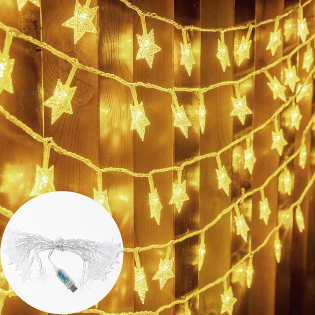 30LEDs Star String Fairy Lights USB Indoor Outdoor Christmas Wedding Party Decor